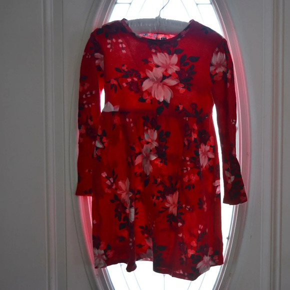 Old Navy Thermal Fit & Flare Girls Floral Dress Size 5T - Picture 1 of 4